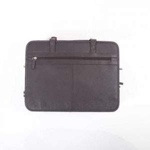 LEATHER BRIEFCASE LAPTOP BAG - BURGUNDY
