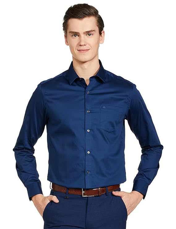 Solid Purple Full Sleeve Slim Fit Cotton Formal Shirt