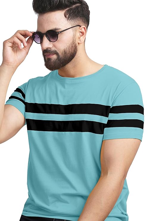 T-Shirt for Mens Double Stripes on Chest
