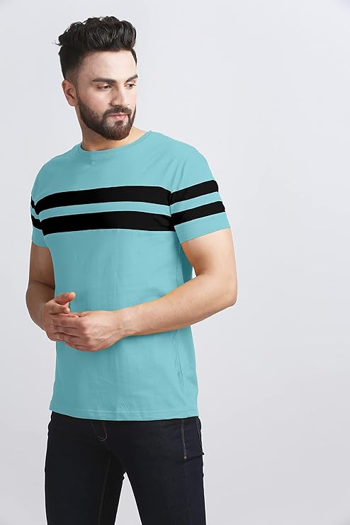 T-Shirt for Mens Double Stripes on Chest