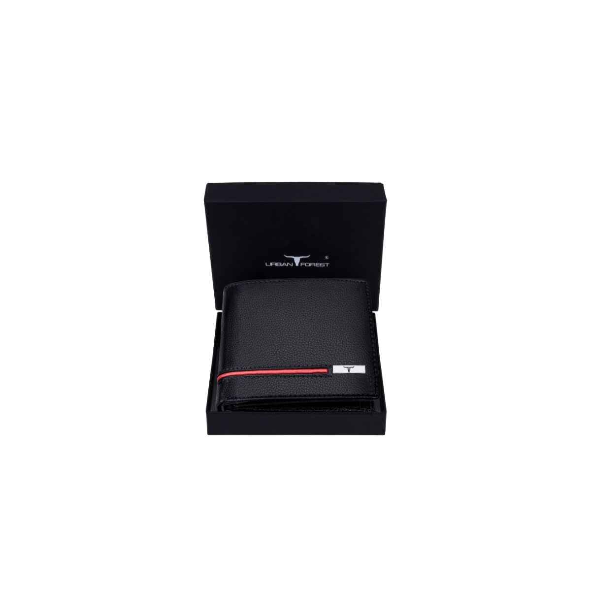 Stag Black/Red Leather Wallet for Men