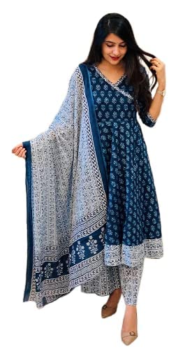 Rayon Anarkali Kurta Pant and Dupatta Set