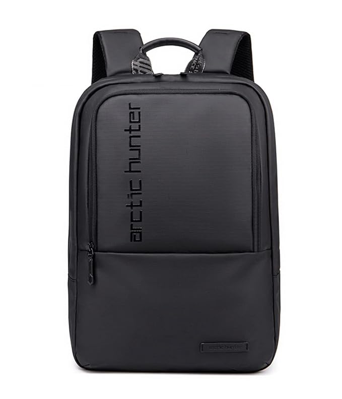 Slim Laptop Backpack for Men 18L Expandable Office Backpack Upto 15.6" Laptop Bag Water-resistant Lightweight Business Bag for Travel College Daypack, Black