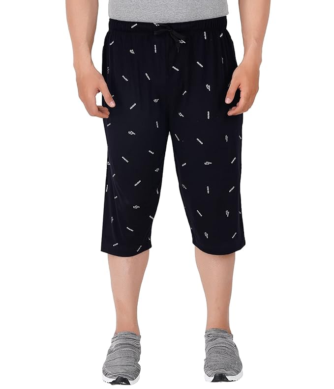 Men's Regular Fit Printed Three Fourth Capri