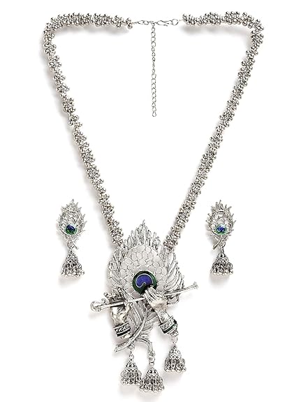 Stylish Traditional Oxidised Silver Necklace Jewellery
