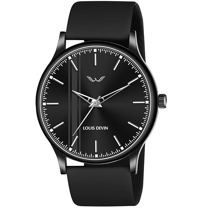 Silicone Strap Analog Wrist Watch for Men (Black/Blue/Red) | LD-BK054