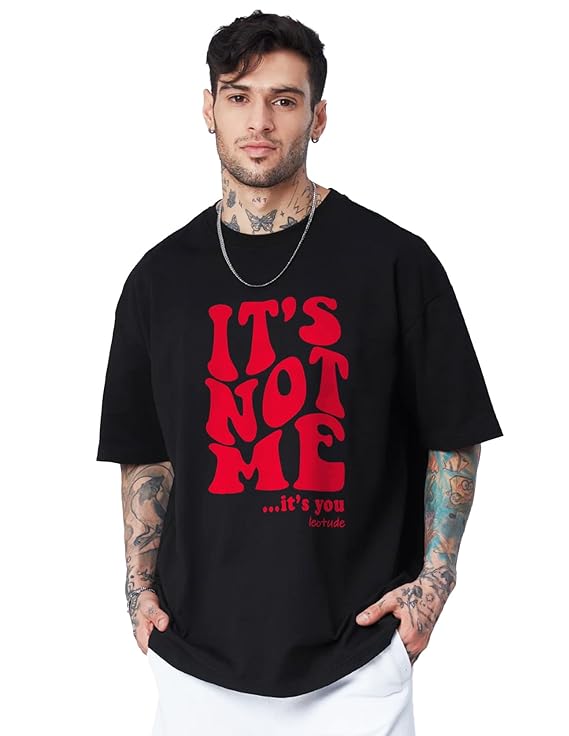 Men's Short Sleeve With Round Neck, Oversized Longline Drop Shoulder, Very Trendy Printed, Boho Style Regular Fit T-Shirt |