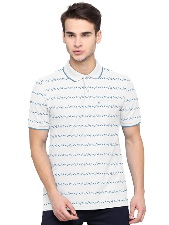 Mens Regular Fit Printed Polo Neck/Collared Tshirt