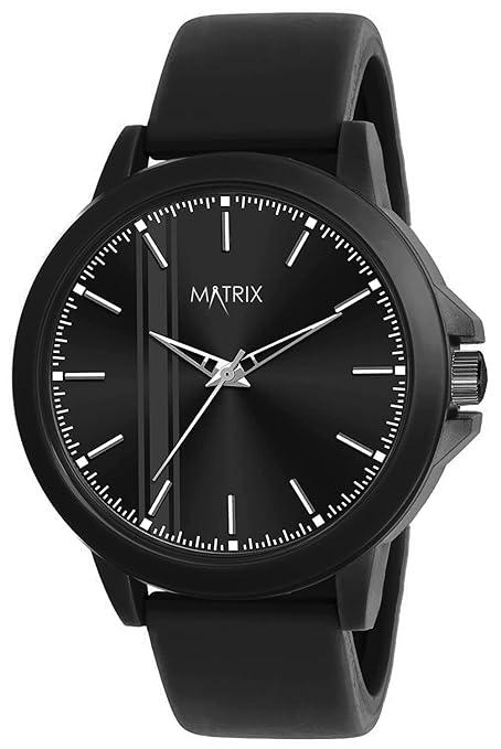Big Black Dial Silicone Strap Wrist Watch for Men & Boys