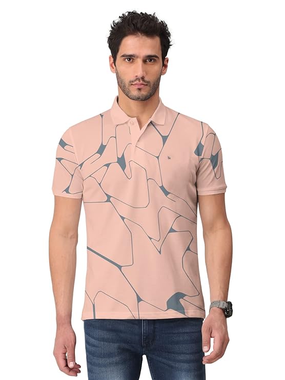 Trendy Printed Half Sleeve Polo T-Shirt for Mens