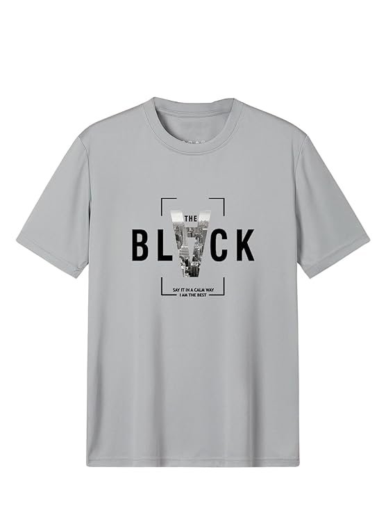 Men T-Shirt || Regular Fit T-Shirt for Men || Printed T Shirt || T-Shirt (B-Black)