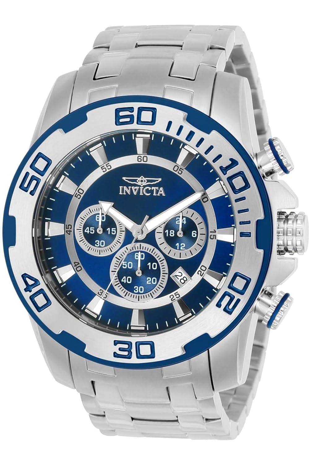 Stainless Steel Pro Diver - Scuba Chronograph Blue Dial Analog Watch for Men
