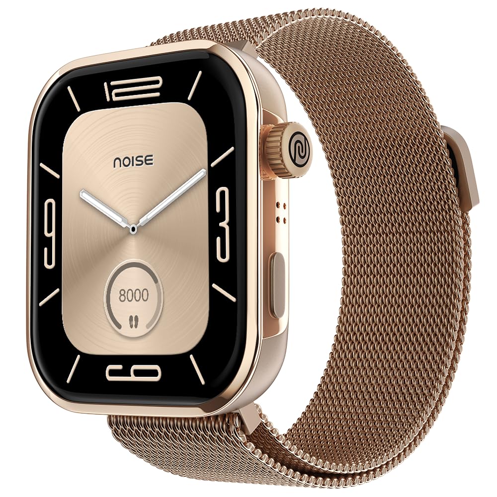 Pro 5 Smart Watch with 1.85" AMOLED Display, BT calling, New DIY Watch faces, Ultra personalization with smart dock, Productivity suite, 100 sports modes and more (Rosegold Elite)