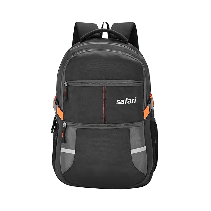 Omega spacious/large laptop backpack with Raincover, college bag, travel bag for men and women, Black