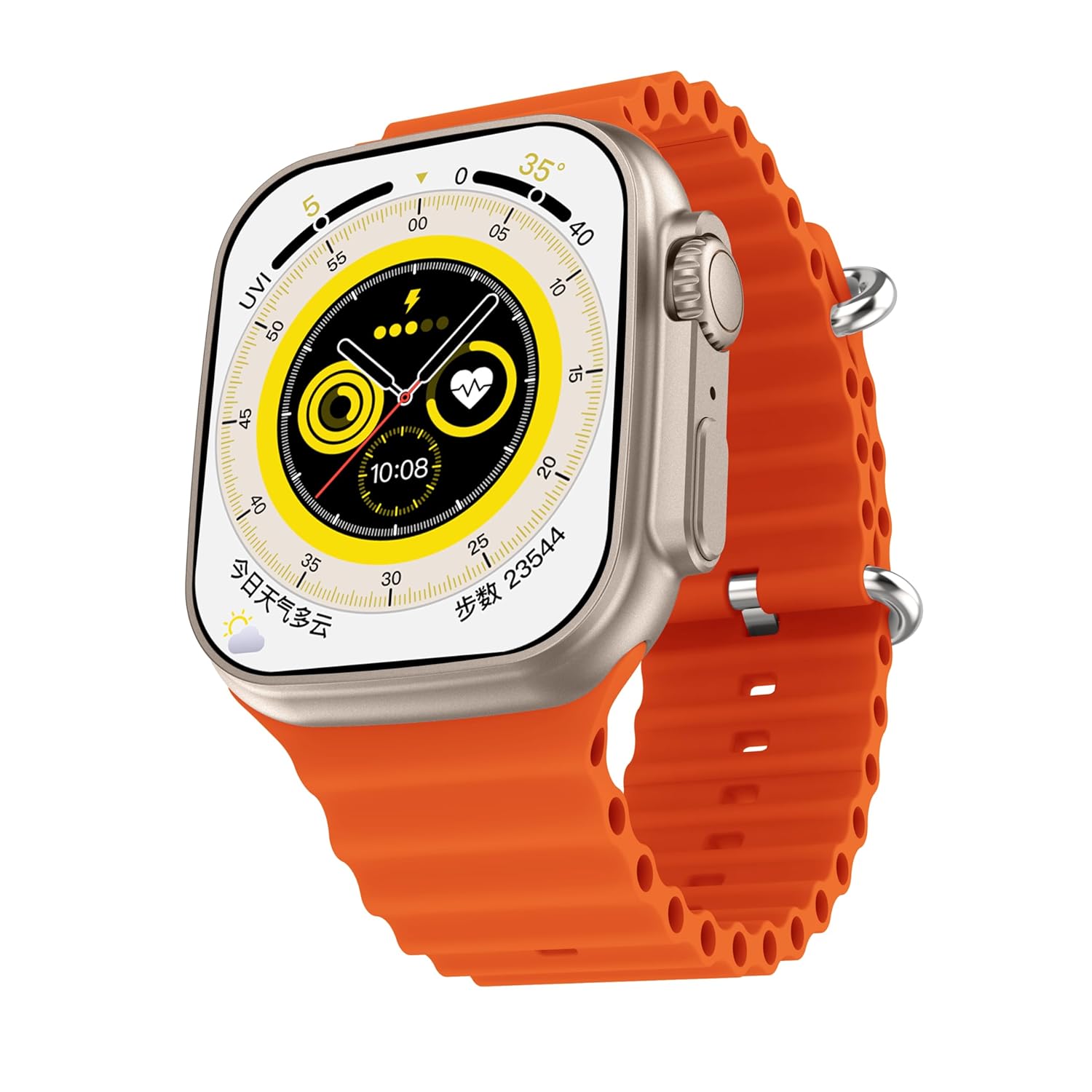 Gladiator 1.96" Biggest Display Smart Watch with Bluetooth Calling, Voice Assistant &123 Sports Modes, 8 Unique UI Interactions, SpO2, 24/7 Heart Rate Tracking (Orange)