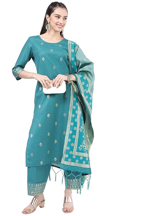 Women Regular Fit Three-Fourth Sleeve ETHNIC SET
