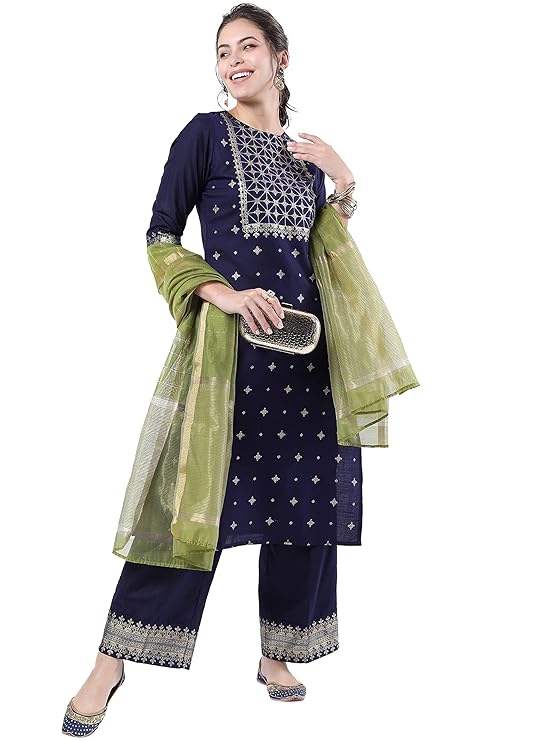 Women Regular Fit Threeforth Sleeve Ethnic Set  Search this page