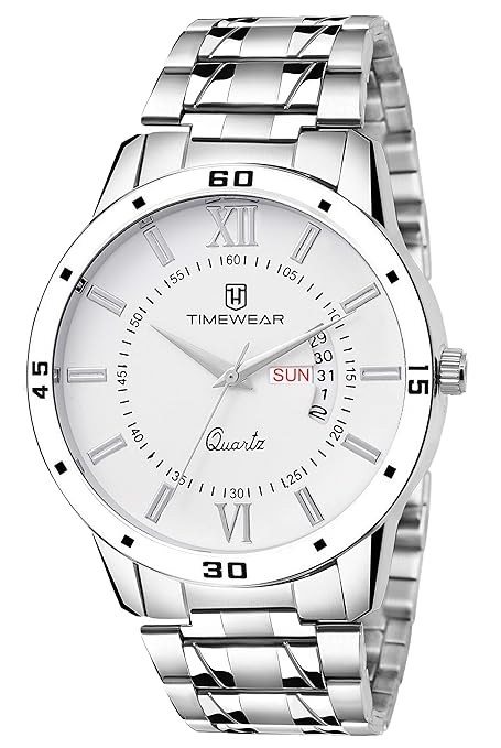 Analog Day Date Functioning Stainless Steel Chain Watch for Men